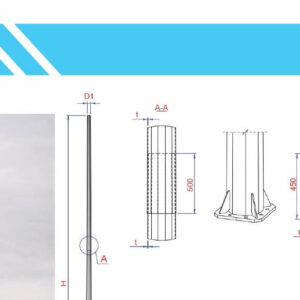 Cột đèn pha bát giác chiếu sáng đường phố 14 - 20m