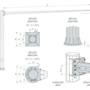 Cột đèn tín hiệu giao thông cao 3.9m