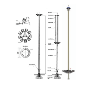Cột Giàn Đèn Chiếu Sáng Nâng Hạ Cao 30m